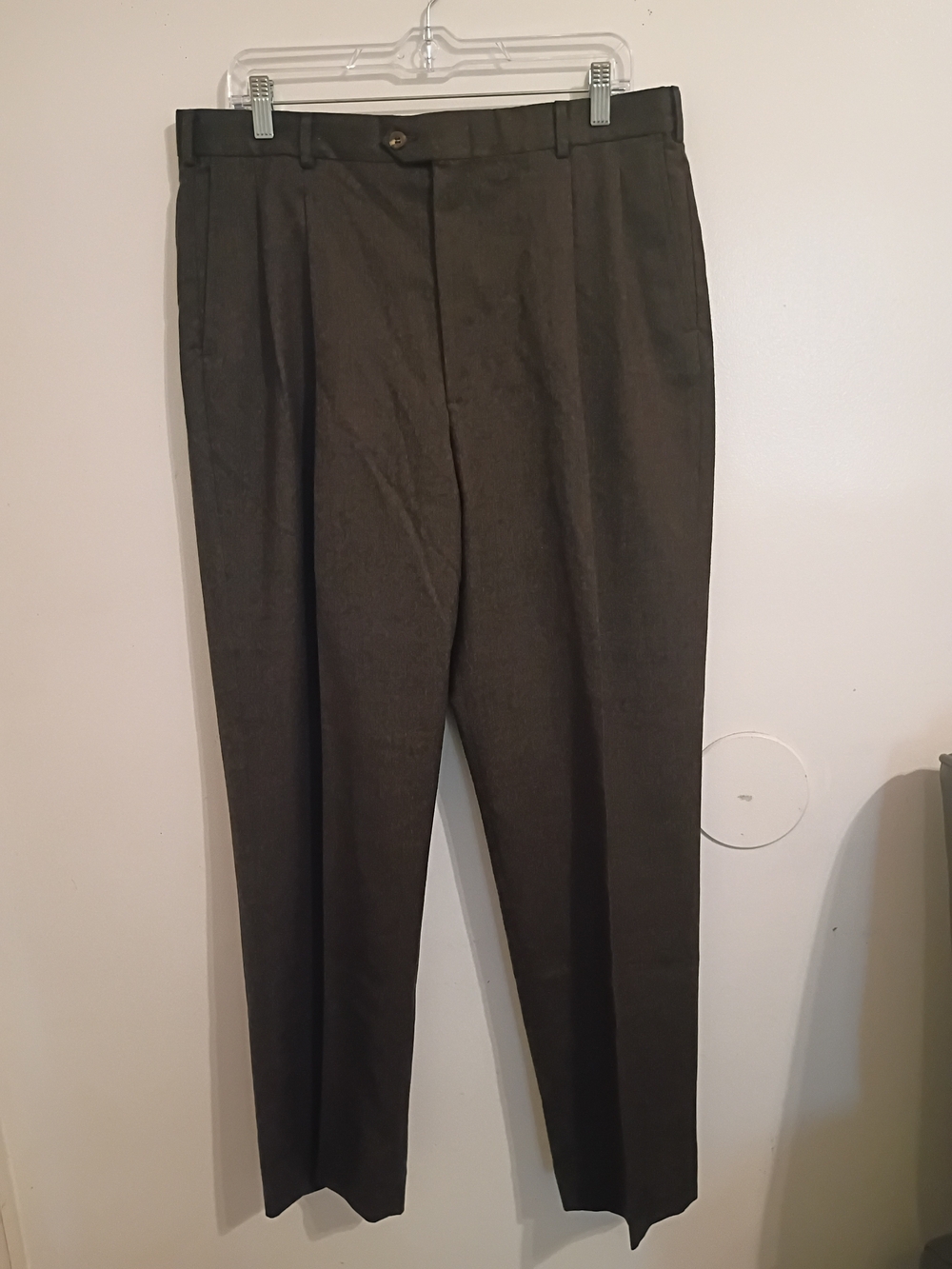 VTG Savile Row Men's Classic Pleated Dress Pants in Dark Brown Wool Sz 34/31